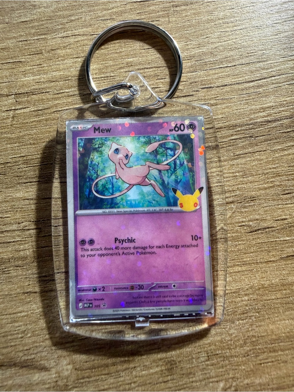 Handmade Mew Pokémon Keychain
